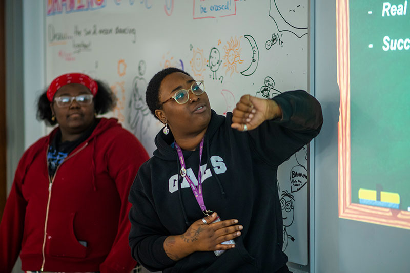 High school students in classroom