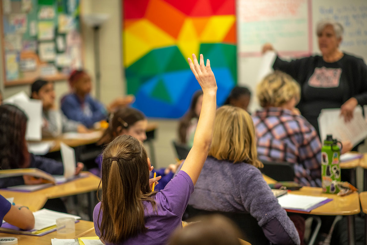 DPS Student raising hand
